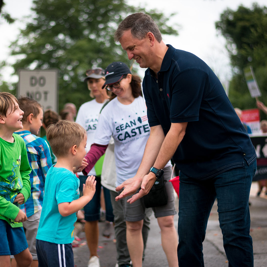 Sean Casten at a parade